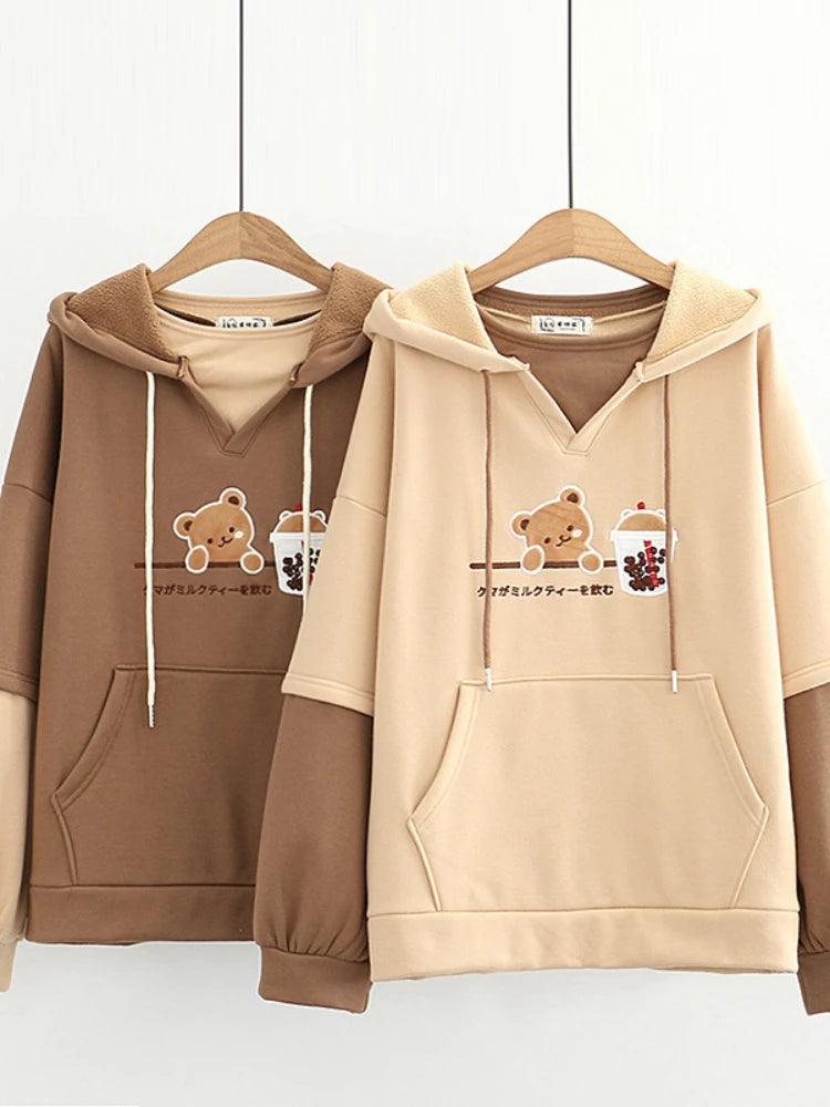 Teddy bear fleece hættetrøje