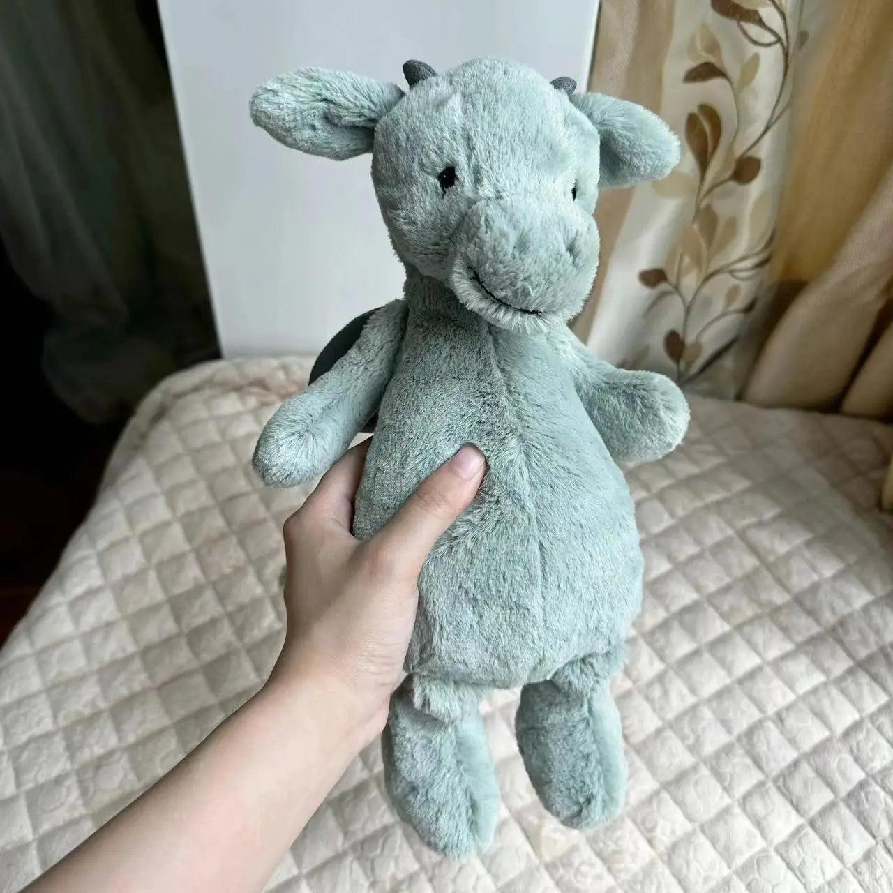 Jellycat medium blufærdig grøn drage blødt legetøj i plys