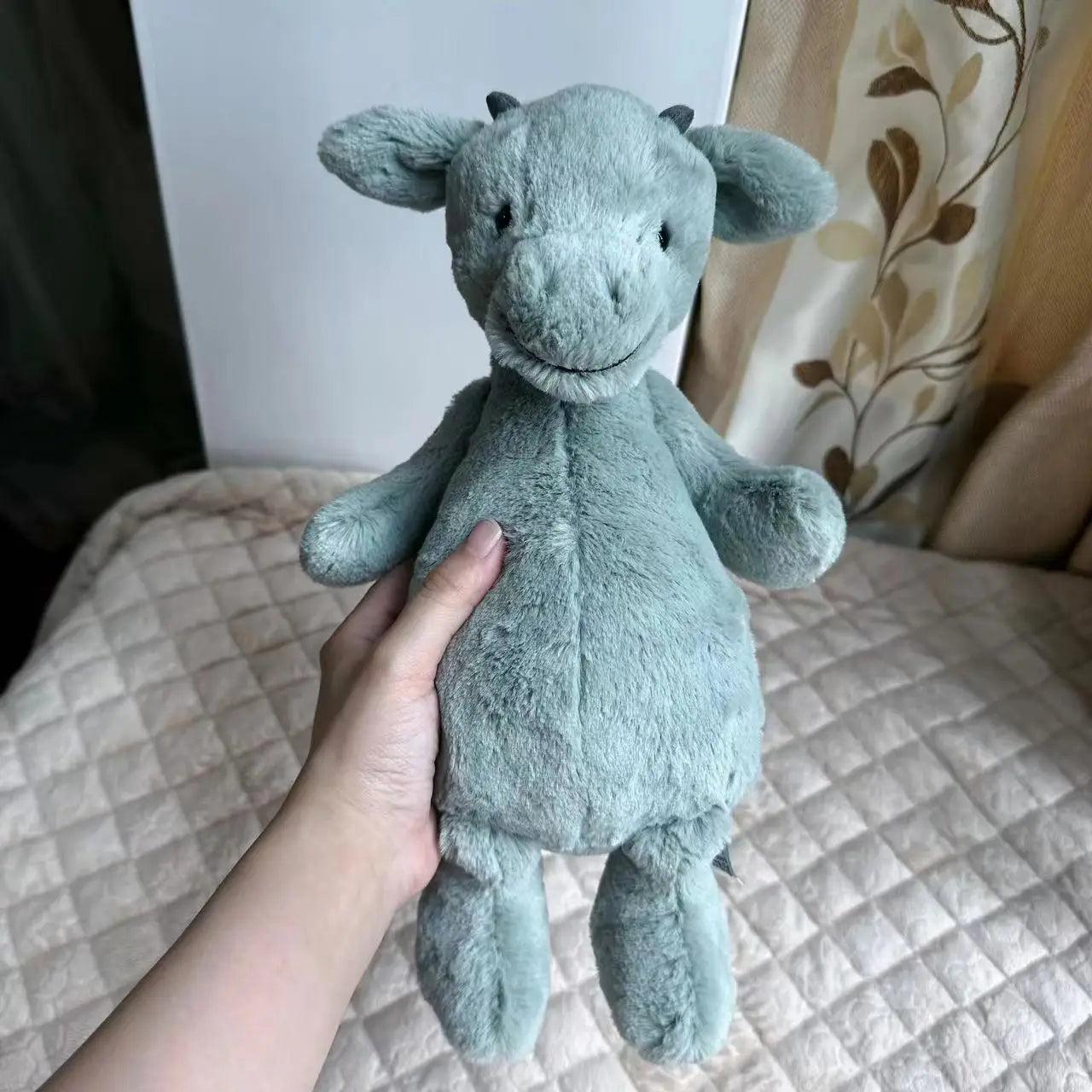 Jellycat medium blufærdig grøn drage blødt legetøj i plys