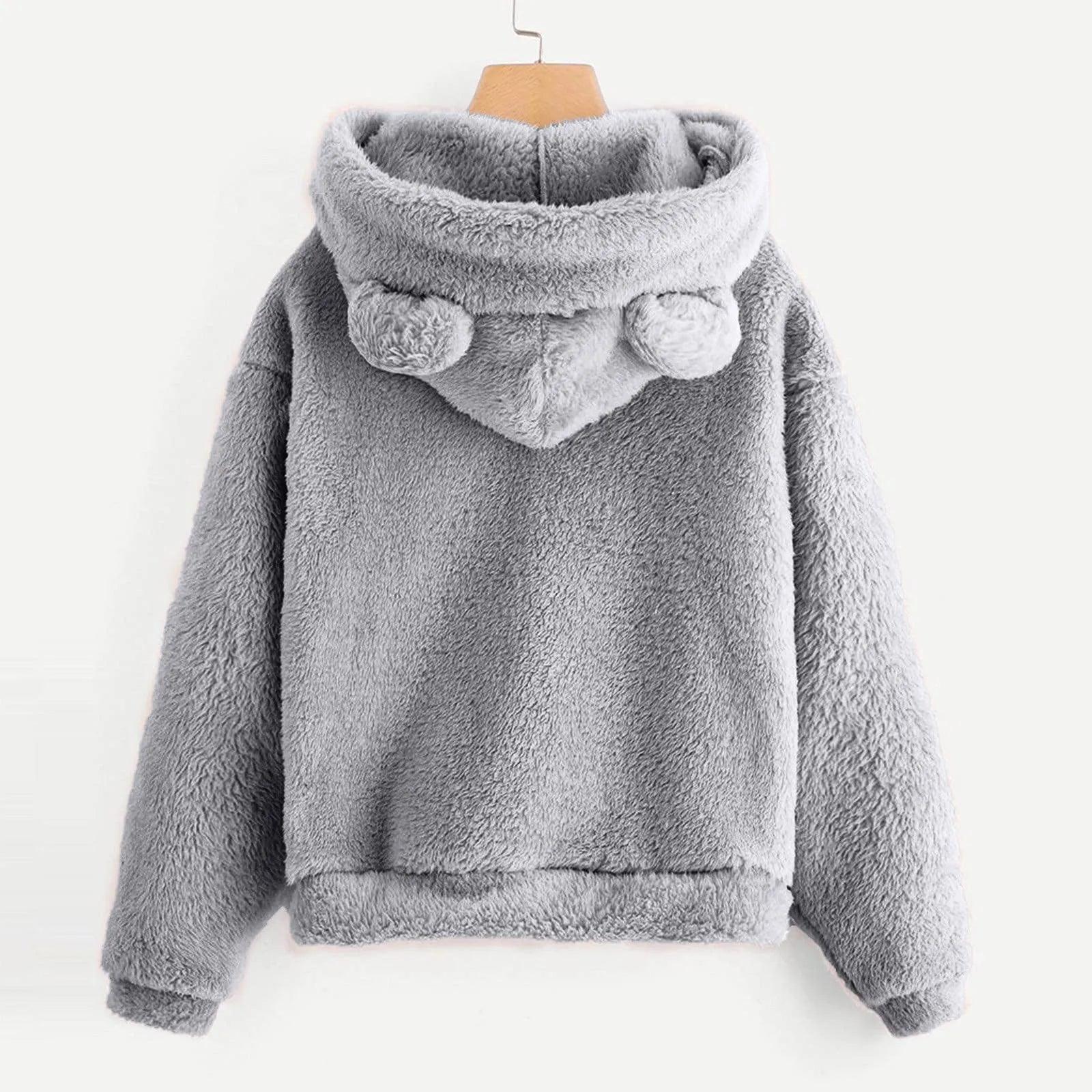 Hættetrøje teddy fleece